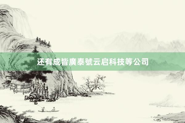还有成皆廣泰號云启科技等公司